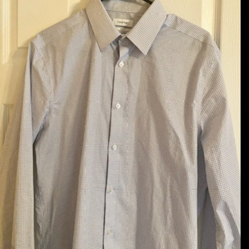 Men's Calvin Klein Slim Fit, Performance, Non-Iron Dress Shirt - 16 34/35
